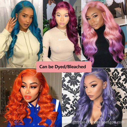 Brazilian raw unprocessed virgin Sunlight 613 Pre Plucked Hair Line with Baby Hair 13 * 4 white human hair wig